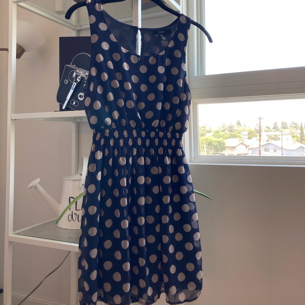 F21 Blue Polka Dotted dress💙